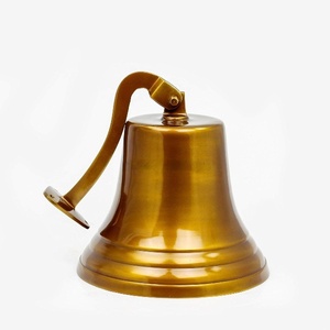Cadeaux de décoration de pépinière de cloche en aluminium moulé du navire nautique de la marine (laiton antique de 11 pouces) - Product Image 2