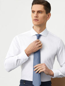 ชุดเดรสผ้าฝ้ายเข้ารูปสำหรับผู้ชายเสื้อเชิ้ตแขนยาวติดกระดุมสำหรับใส่ทำงาน - Product Image 6