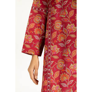 Conjunto Coordinado Bohemio Chic de Algodón y Viscosa IPST-55320 Primavera/Verano, Blusa de Manga Tres Cuartos con Tela de Chifón Estampada - Product Image 3