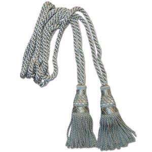 This is a set of navy blue and silver silk bagpipe <b>cords</b> - Product Image 4