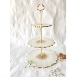 Soporte de pastel de resina y madera hecho a mano moderno de lujo para fiestas de cumpleaños precio al por mayor de herramientas de pastel de India - Product Image 4