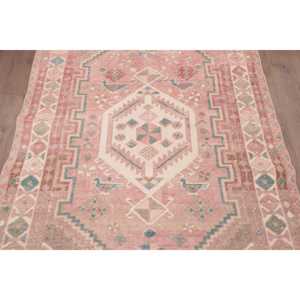 Tapis turc vintage rouge et bleu en laine orientale 4,8x7 pieds, design patchwork écologique avec envers en latex - Product Image 3