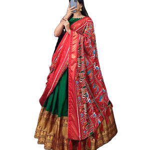 Dernier Designer Coton Soie Patola Imprimé Travail Lehenga Choli Par Fab Zone - Product Image 1