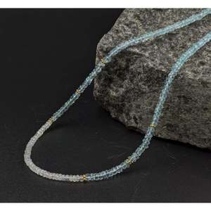 Collier perlé style bohème en aquamarine, pierre de lune arc-en-ciel et perles, plaqué or, chaîne religieuse tendance pour cadeaux - Product Image 3