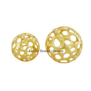 Goggles Shape Decorative Sculpture <b>Large</b> Size Gold Color Shiny Polish Handmade Tabletop Attractive Design Supplies in Low Price - Product Image 2