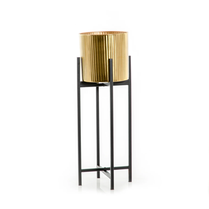 Jardinières sur pied pour décoration de sol de maison et de jardin Jardinière en métal poli brillant or Offre Spéciale avec support - Product Image 4