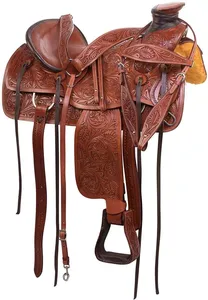 Selle Western Roping Ranch Work Sentier équestre Cheval Wade Tree a Fork Selle de cheval en cuir véritable de qualité supérieure - Product Image 5