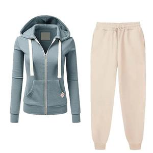 100% coton biologique en gros survêtements nouveau élégant à capuche femme survêtements décontracté respirant élégant 2 pièces ensemble - Product Image 5