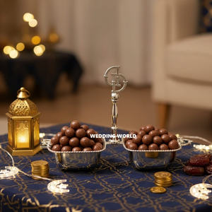 Bol à chocolat carré en métal plaqué nickel, design original, nouveau bol à bonbons, forme personnalisée, nouveau bol à chocolat fantaisie - Product Image 3