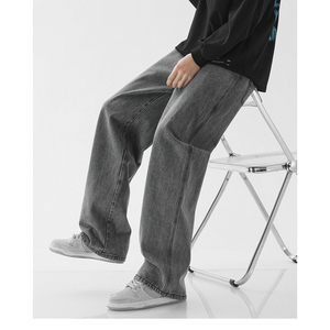 กางเกงยีนส์เอวยางยืดมีเชือกผูกสำหรับผู้ชายกางเกงลำลองผ้าเดนิมมาใหม่ - Product Image 4