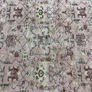 พรมตุรกีขนาด 3.6x7.1 ฟุต ลายพรางสีชมพู พรมวินเทจทำจากขนสัตว์ - Product Image 5