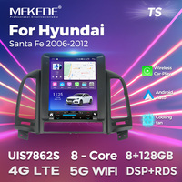MEKEDE-Reproductor de audio TS para coche, Radio con Android, wifi, 4G, DVR, DSP, TMPS, compatible con Hyundai Santa Fe 2006-2012