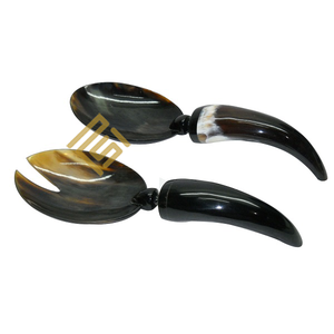 Juego de vajilla de acero inoxidable de lujo personalizable de alta calidad, abridor de diseño personalizado con mango de Metal de resina de hueso de cuerno más vendido - Product Image 1