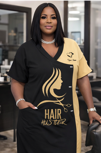 ชุดช่างตัดผมหญิง ดีไซน์ทันสมัย ผลิตตามสั่ง MOQ ต่ำ ผลิตจากใยนม ชุดยูนิฟอร์มร้านเสริมสวย พร้อมโลโก้สั่งทำ สำหรับชุดตัดผม - Product Image 4