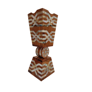 Elegant Deep Natural Wood Finish Wooden Backdoor Burner Mother Pearl Inlay <b>Box</b> Holder Polished Lining Pattern <b>for</b> <b>Present</b> - Product Image 1
