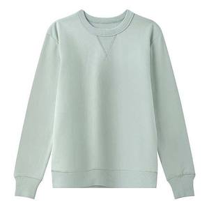 Sweat-shirt en molleton uni vert menthe clair pour homme, col rond, manches longues, logo personnalisé, OEM, ODM, vêtements en gros - Product Image 1