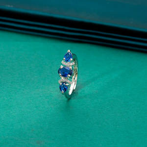 เครื่องประดับทำด้วยมือในอินเดียแหวนปรับได้ CZ พร้อมโรเดียมชุบ - Product Image 1