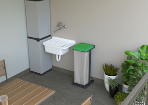 Mongardi 80L cảm biến duy nhất chất thải bin chủ thép không gỉ đứng cấu trúc cho trong nhà và ngoài trời sử dụng - Product Image 4