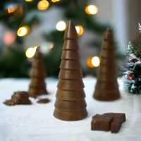 Tailles personnalisées marron foncé naturel bois de manguier écologique de haute qualité fabriqué à la main gravé arbre de Noël vacances maison de Noël