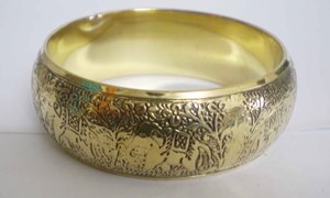 Trendy High Quality Handcrafted Elephant Embossed Copper <b>Bangle</b> For Women Elegant <b>Gold</b> Plated Indian Bridal Jewelry Ethnic - Product Image 3