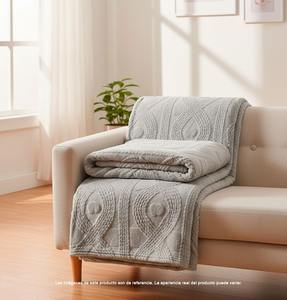 Manta Térmica 200x230cm Textura Suave Premium Lino/Poliéster Acolchada Cómoda para Cama Sofá Gris Rosa Beige Gris Oscuro Verde - Product Image 2
