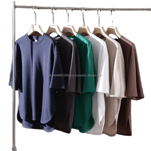 T-shirt blanc large de haute qualité en coton épais t-shirt surdimensionné noir blanc t-shirt pour hommes - Product Image 2