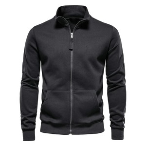 Sudadera de manga larga para hombre, sudadera con diseño de cremallera sólida de mezcla de algodón para hombre, ropa deportiva, chaqueta informal ajustada - Product Image 3
