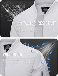 Blouson aviateur d'hiver léger et élégant pour hommes coupe-vent décontracté à col montant avec fermeture éclair 5 poches en nylon confortable - Product Image 2