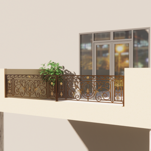 Rampe de balcon décorative extérieure en fer forgé avec design personnalisé artistique pour les maisons architecturales modernes et élégantes - Product Image 3