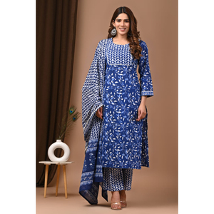 Conjunto de traje de algodón puro Conjunto de traje de algodón para mujer Conjunto de traje de algodón de colores brillantes - Product Image 1