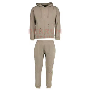 Nouvel Arrivage Survêtements Homme Effet Vieilli Respirants Écologiques 100% Coton Couleur Unie Faible MOQ Vente en Gros Grandes Tailles - Product Image 1