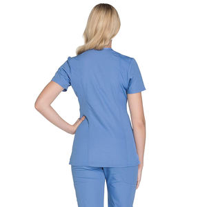Top qualité femmes hôpital uniforme matériau Durable fait femmes infirmière costume manches courtes femmes hôpital uniforme - Product Image 2