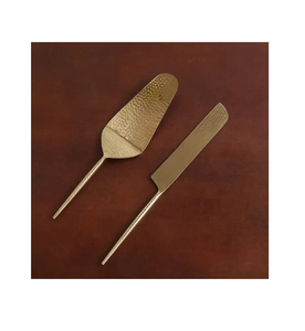 เซิร์ฟเวอร์เค้กทองเหลืองที่ไม่ซ้ํากันสไตล์สีทองที่ทําด้วยมือจับเค้กราคาถูกเครื่องมือเค้กแต่งงานชุดเซิร์ฟเวอร์เค้กปาร์ตี้ใช้เครื่องขายร้อน - Product Image 2