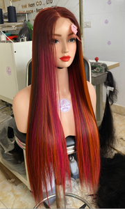 วิกผมมนุษย์สีเรียบสุดๆแบบสองหัวสำหรับผู้หญิงผิวดำผม100% แท้จากเวียดนาม - Product Image 5