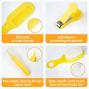 Kit de Cuidado para Bebés 10 en 1, Set de Cepillo y Peine para Uñas y Cabello, Amarillo, para Niñas y Niños, Portátil, Manicura y Pedicura - Product Image 4