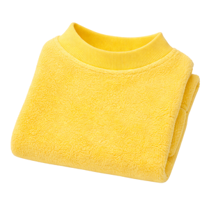 เสื้อสเวตเชิ้ตสุนัขขนฟลีซสีเหลืองเข้ม ผ้าพลัฌอุ่นสบาย คอริบ  ชุดฤดูหนาวแสนสบายสำหรับสุนัขตัวเล็ก - Product Image 6