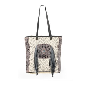 Bolso de Cuero Genuino de la Más Alta Calidad, Exclusivo, con Tapetes Hechos a Mano, Estilo Bohemio, del Mejor Proveedor de la India - Product Image 6