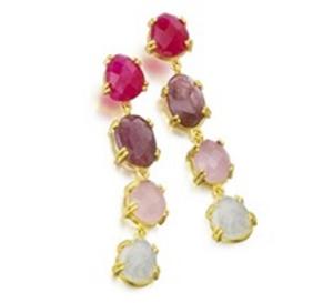 มาใหม่หลายพลอย925เงินสเตอร์ลิงเบาะรูปร่างต่างหู - Product Image 1