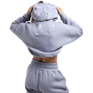 Custom Plus Size <b>Women</b> Hoodie High Quality <b>Fleece</b> Blank Cotton Crop <b>Top</b> Hip Hop Streetwear Oversize Printed Terry Hoodie Winter - Product Image 4