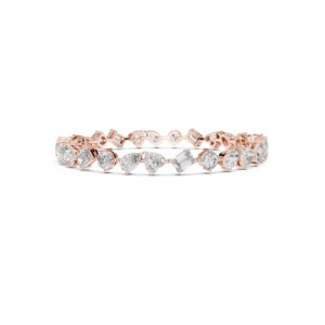 <b>Heart</b> Emerald Brilliant Cut Moissanite Tennis <b>Bracelet</b> 925 <b>Sterling</b> <b>Silver</b> Rhodium Plated GRA Certified Bridal Fine Jewelry - Product Image 1