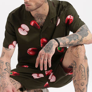 Affordable Price Best Selling <b>Men</b> Printed <b>Shorts</b> Set Outdoor Wear <b>Slim</b> <b>Fit</b> Plus Size Tropical Printed T-Shirt & <b>Shorts</b> Set - Product Image 5