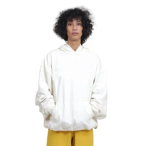 Venta al por mayor 480 GSM French Terry hombres pulóver con capucha transpirable blanco Streetwear personalizado pantalla impresa bordada de gran tamaño - Product Image 2