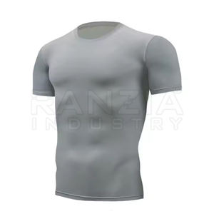 เสื้อผู้ชายระบายอากาศได้ดีเสื้อเชิ้ตผ้าสักหลาดสำหรับใส่เล่นกีฬาผ้าฝ้าย100% ตัวสั้นคุณภาพดี - Product Image 4