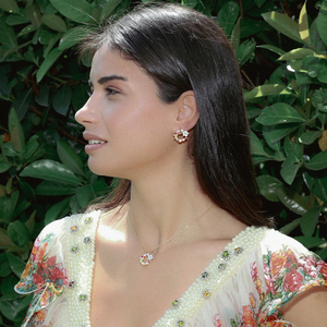 Minimalist Ruby Zircon Marquise Cut Stud Earrings Flower Design Handcrafted Turkish 925 Sterling Silver Jewelry - Product Image 2