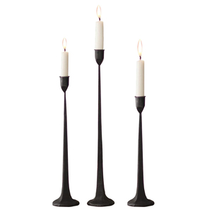 Indian Handmade Modern Luxury Black Finished Forged Iron <b>Candlestick</b> Holder Customized Color 3-Piece Set for Home Decoration - Product Image 1
