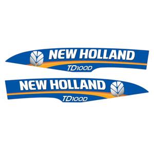 Kit de Adhesivos para Capó de Tractor Compatible con New Holland TD100D, Juego de Adhesivos de Vinilo Azul - Product Image 1