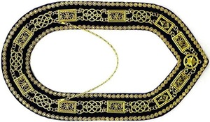 Masonic French Regalia <b>Leather</b> <b>Apron</b> Shape Officer's Ranks Rite of Memphis Misraim Set Badges Custom Embroidered OEM/ODM Service - Product Image 2