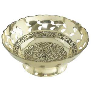 Bol de service moderne en aluminium pour la cuisine, plateau de table, finition argentée, design rond, bol pour la salle à manger, bols à fruits secs, bols à dattes - Product Image 3