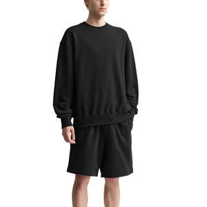 Fabricants en gros 550gsm 100% coton Stand Heavyweight Men Pullover Luxury Sweatshirts Personnalisable Anti-Pilling High - Product Image 3