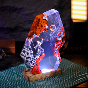 Đèn nhựa, đèn Epoxy, đèn Nhựa Tùy Chỉnh, đèn nhựa Epoxy, đèn màu tím, gỗ ánh sáng ban đêm, đèn bàn gỗ, đèn quà giáng sinh - Product Image 2